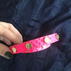 Tory Burch hot pink and gold wrap bracelet !!